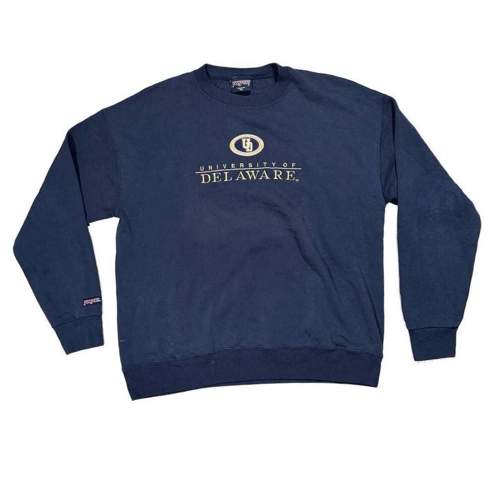 Mens Vintage JanSport University of Delaware Embroidered Crewneck Sweatshirt